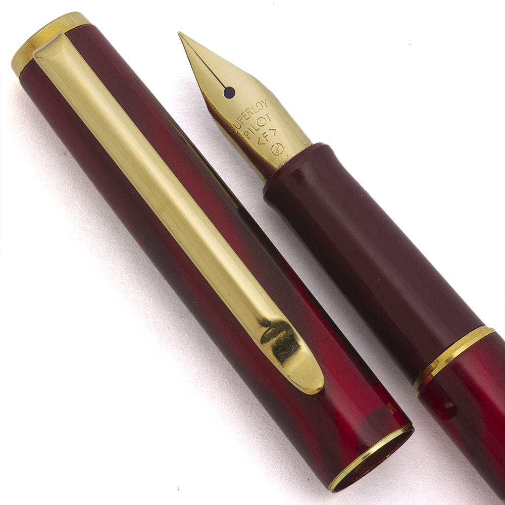 Pilot Minuet Small Fountain Pen - Red Marble, Fine GP Steel Nib